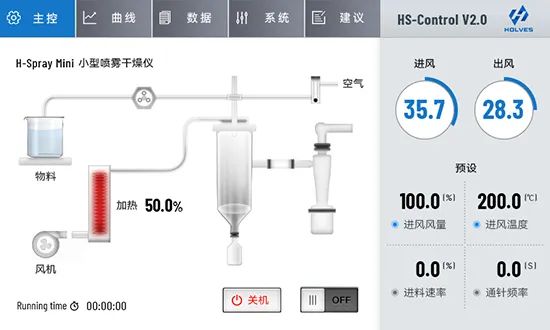 小型喷雾干燥仪H-Spray mini操作系统 小型喷雾干燥仪H-Spray mini操作系统